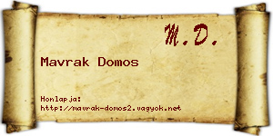 Mavrak Domos névjegykártya